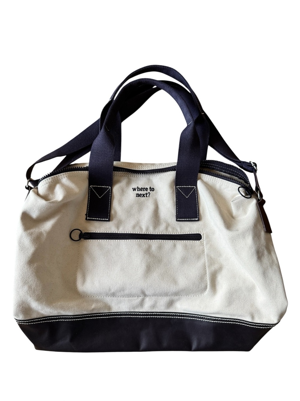 Lands End Canvas Weekender Duffle Bag Zip Closure Inside Pockets